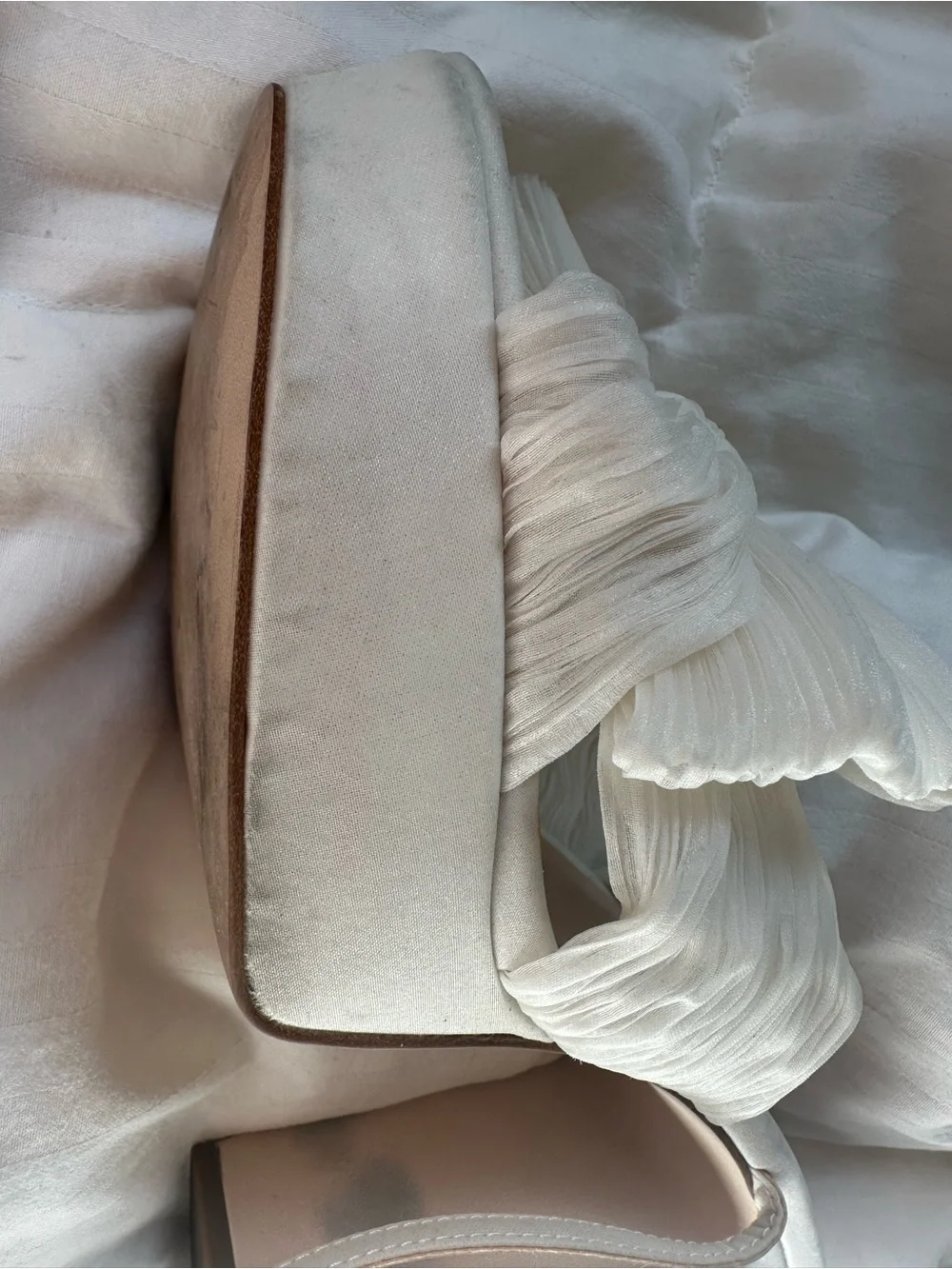 Loeffler Randall Natalia Pearl Platform Bow Heel Sandals Ivory Bridal Wedding